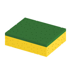 kitchen sponge flat vector illustration clipart