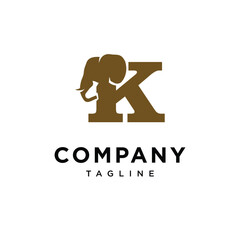 Letter K Elephant Logo Icon vector 