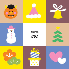 季節のイラストセット冬01