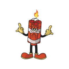 Vintage Dynamite Cartoon Character 90's Premium Vector