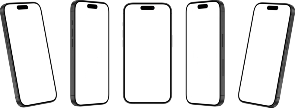Smartphone Transparent PNG Image, Blank template for mockup
