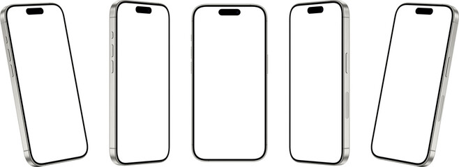 Smartphone Transparent PNG Image, Blank template for mockup