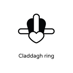 Claddagh ring vector icon