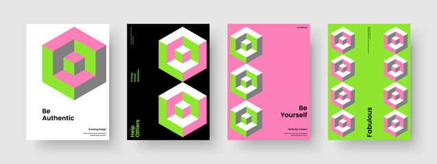 Fototapeta premium Geometric Book Cover Design. Isolated Banner Template. Creative Brochure Layout. Background. Poster. Flyer. Business Presentation. Report. Newsletter. Portfolio. Journal. Pamphlet. Notebook