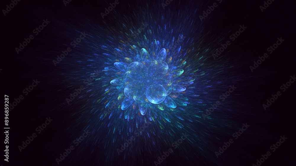 Poster 3d manual rendering abstract circle light background. its not ai generatd illustration.