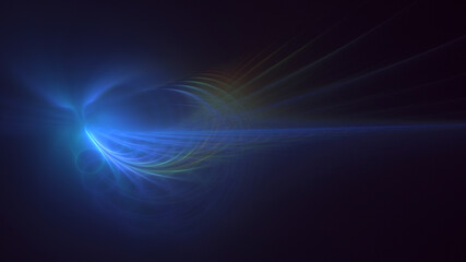 3D manual Fractal illustration. Abstract rendering multicolor technology light background. The illustration is not generated by AI.