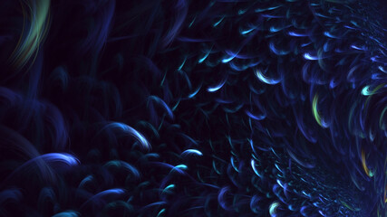 3D manual Fractal illustration. Abstract rendering multicolor technology light background. The illustration is not generated by AI.