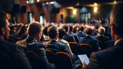 Audience at the conference hall. Business Conference and Presentation
