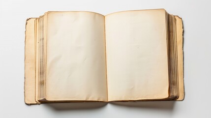 Naklejka premium Blank book or notebook on white surface viewed from above