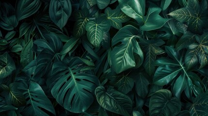 Fototapeta premium Tropical Green Foliage Background