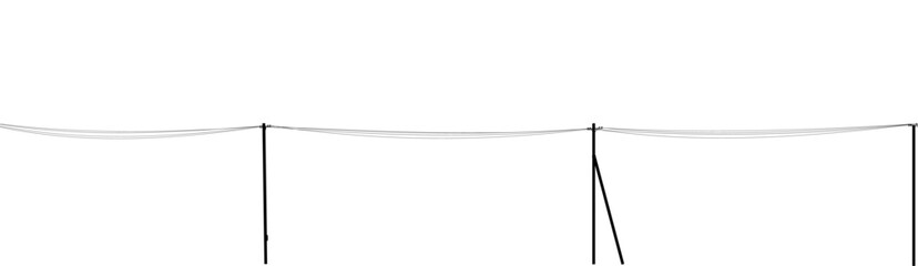 Power line. Poles and wires for supplying energy. Picture horizontally seamless. Object isolated on white background. Cartoon fun style Illustration vector