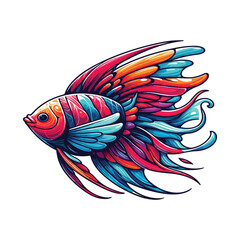 Animal angelfish ocean cartoon vector illustration.