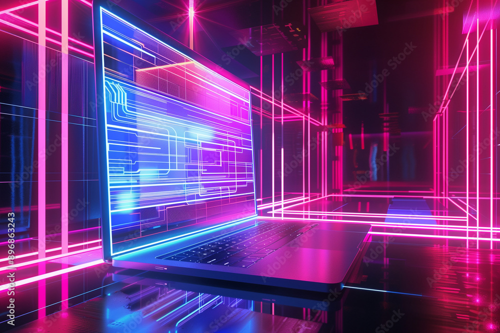 Poster cloud computing transfer big data on internet. futuristic digital technology .