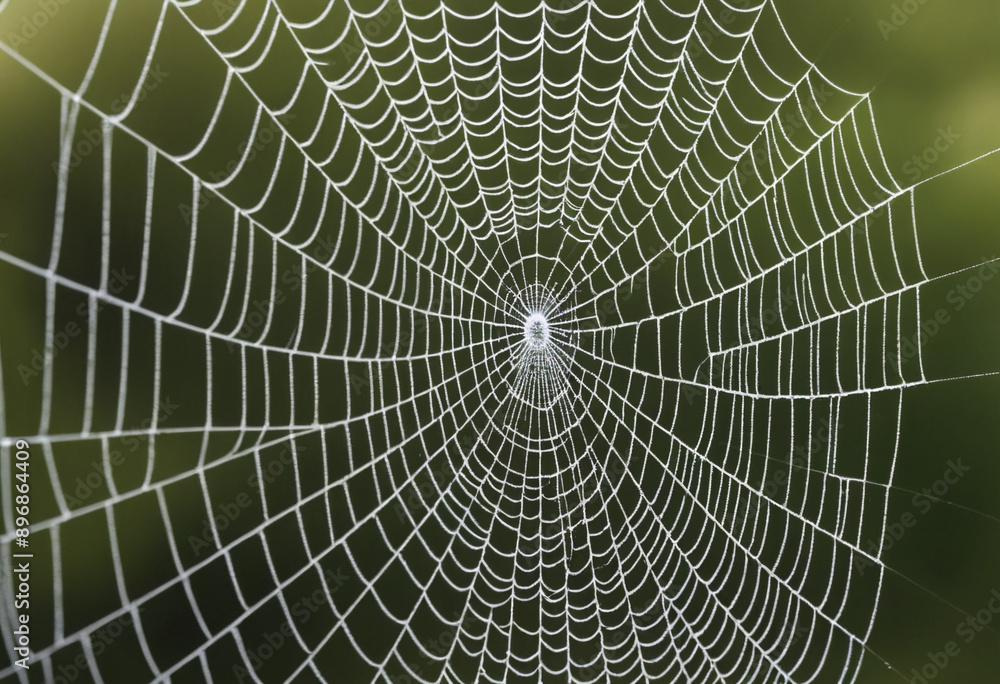 Wall mural a close-up of the intricate patterns on a spiderweb.