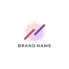 ILLUSTRATION CONNECTED CIRCLE GRADIENT PURPLE  COLOR TECH LOGO ICON TEMPLATE SIMPLE DESIGN ELEMENT VECTOR