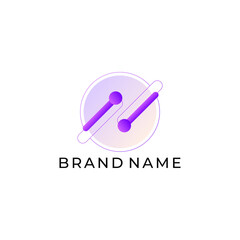 ILLUSTRATION CONNECTED CIRCLE GRADIENT PURPLE  COLOR TECH LOGO ICON TEMPLATE SIMPLE DESIGN ELEMENT VECTOR