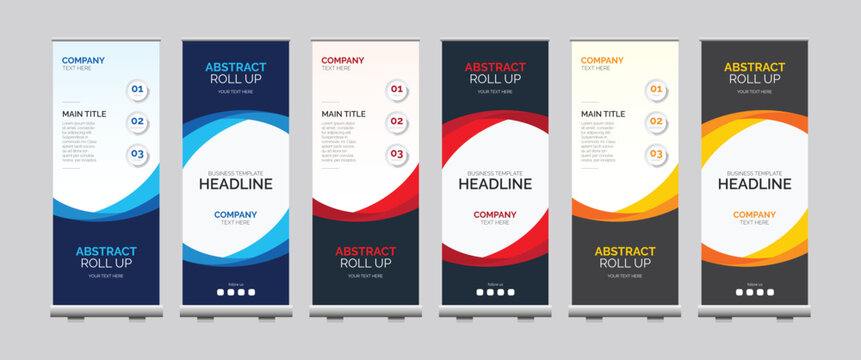 Professional corporate colorful roll up banner design template