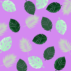 Karya Seni Tanpa Judul Set of tropical floral watecolor. tropical flower, tropical leaves. tropical poster, invitation floral. Vector arrangements for greeting card or invitation design