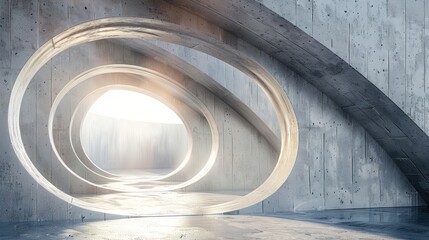 futuristic curved concrete building architecture