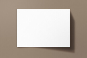 Horizontal Paper Mockup on Brown Background