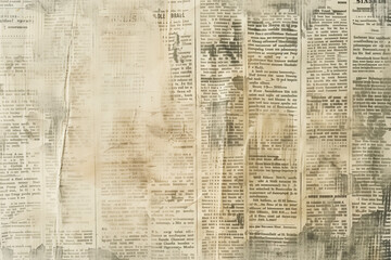 Newspaper paper grunge aged newsprint pattern background. Vintage old newspapers template texture, 
