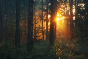 Fototapeta premium sunrise in the forest
