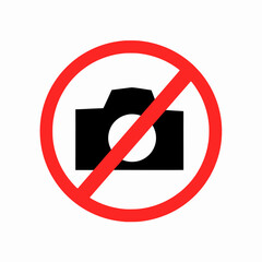 Prohibited Sign, No photography sign isolated on white background, Illustration vector