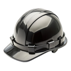 Fototapeta premium Black safety helmet isolated on transparent background