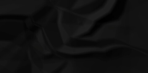 Vector Dark black crumpled old paper background. panorama craft wrinkly paper texture background, crumpled craft ripped poster and banner.	