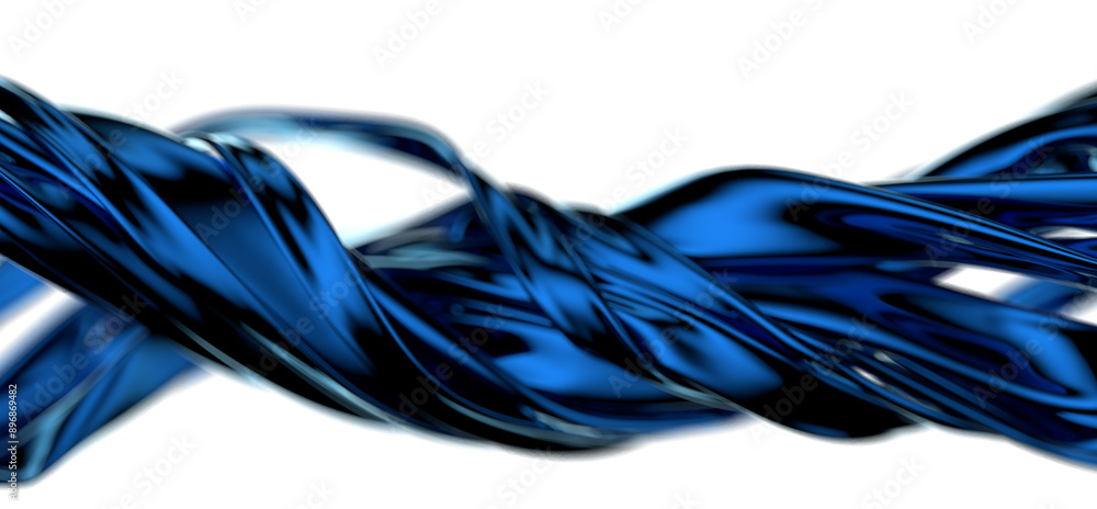 Poster luminous aquatic motion: abstract 3d blue wave illustration with radiant energy