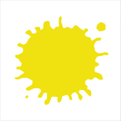 Paint yellow pigment spray splash stain illustration spots