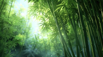 Sunlight Through Bamboo Forest