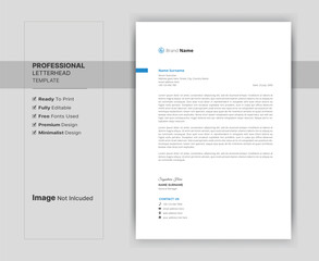 Stationary template. Letterhead format template, business style letterhead design template. Company letterhead template design.	