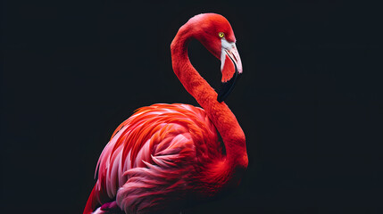 Fototapeta premium Beautiful Red Flamingo with cute long neck.