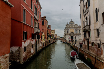 View to channel and houses in Venice