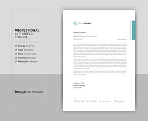 Stationary template. Letterhead format template, business style letterhead design template. Company letterhead template design.	