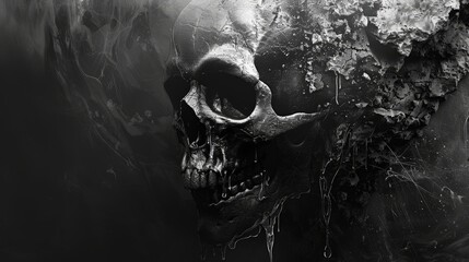 Obraz premium plain background with horror texture, black background