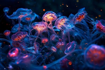 Naklejka premium Organism transmission through exposure involves the spread of pathogens via direct or indirect contact