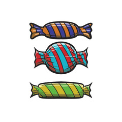 halloween candy vector in many color and texture