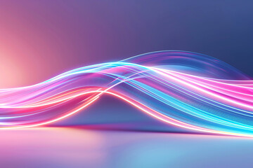 Vibrant waves of colored light create a dynamic and modern abstract background, ideal for technology and design themes.