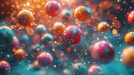 Bright, eye-catching advertisements promoting the lottery, capturing the allure and promise of wealth.