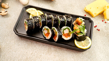 Gimbap. Korean Traditional Healthy Food. 