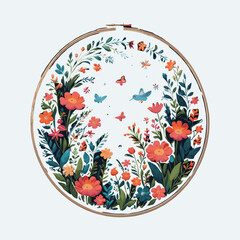  Floral Embroidery Illustration