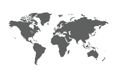 World map isolated on white background. for website layouts, background, education, precise, customizable, Travel worldwide, map silhouette backdrop, earth geography, political, reports.