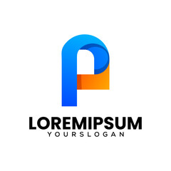 initials letter P logo design