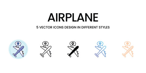 Airplane icons set vector illustration. vector stock