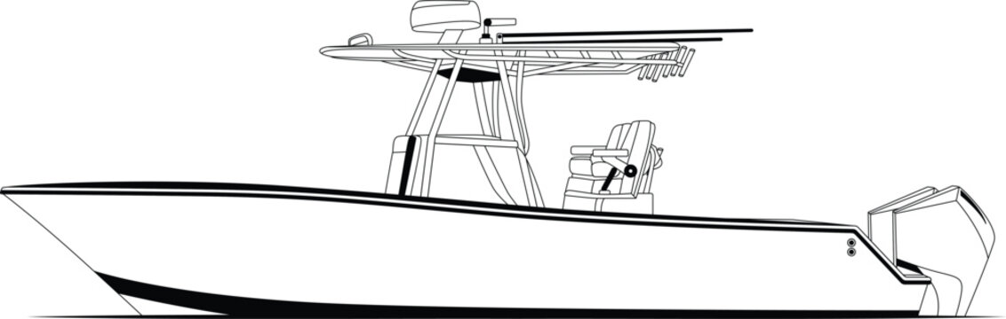 recommend clip art: Fishing boat vector one color 