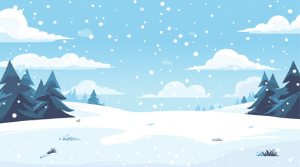 Snowy mountains, drifts, spruce trees and fields covered with snow. Chsitmas, new year vector winter landscape