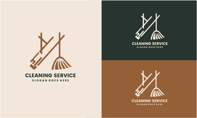 Modern vector graphic of cleaning service logo design template.