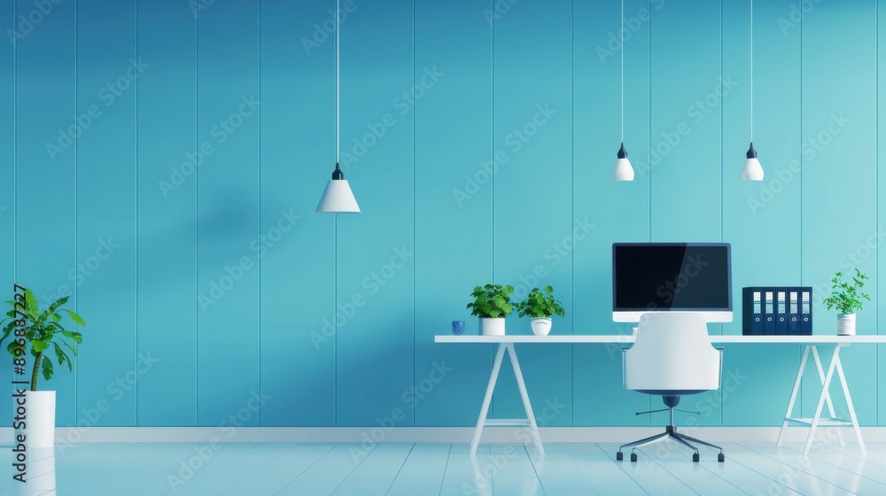 Poster office environment with secure data practices in place, secure data storage, digital privacy